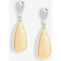 Jon Richard Two Tone Polished Drop Earrings