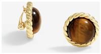 Jon Richard Gold Plated Tigers Eye Clip Earrings