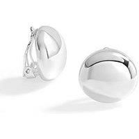 Jon Richard Silver Plated Polished Clip Earrings