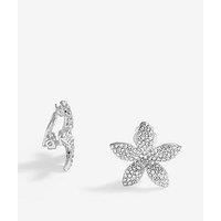 Jon Richard Silver Plated Pave Floral Earrings