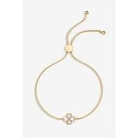 Jon Richard Gold Plated And Mother Of Pearl Enamel Heart Clover Toggle Bracelet