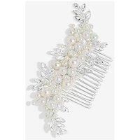 Jon Richard Silver Plated Pearl And Leaf Hair Comb