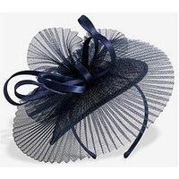 Navy Pleated Fascinator