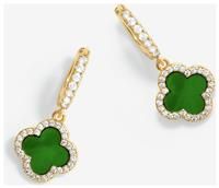 Jon Richard Gold Plated Malachite Clover Earrings