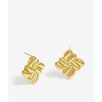 Jon Richard Gold Plated Ridged Large Stud Earrings