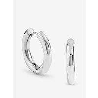 Jon Richard Waterproof Sterling Silver Plated Medium Chubby Hoop Earrings