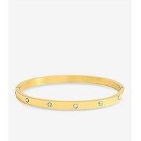 Jon Richard Women's Waterproof Gold Plated Crystal Polished Bangle