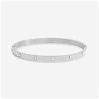 Jon Richard Waterproof Sterling Silver Plated Crystal Polished Bangle
