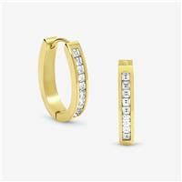 Jon Richard Waterproof Gold Plated Crystal And Polished Hoop Earrings