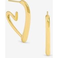 Jon Richard Waterproof Gold Plated Heart Hoop Earrings