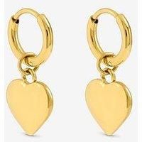 Jon Richard Waterproof Gold Plated Heart Charm Hoop Earrings