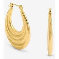 Jon Richard Plated Ridge Hoop Earrings - Gold