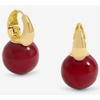 Jon Richard Jon Richard Gold Plated And Red Bead Earrings