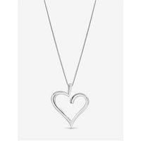 Sterling Silver 925 Polished Open Heart Pendant