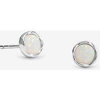 Simply Silver Women's Sterling Silver 925 Polished Opal Stud Earrings