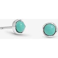 Simply Silver Women's Sterling Silver 925 Polished Turquoise Studs Ring