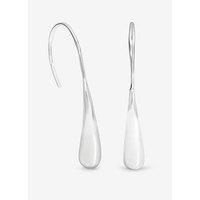 Simply Silver Women's Sterling Silver 925 Polished Fluid Fishook Drop Earrings