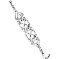 Mood Women's Hematite Crystal Lattice Bracelet in Black