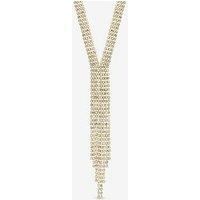 Mood Gold Crystal Multi Row Y Statement Necklace