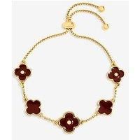 Mood Mood Gold Polished & Burgundy Clover Bracelet