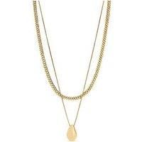Mood Gold Polished Triple Row Sculpted Nugget Pendant