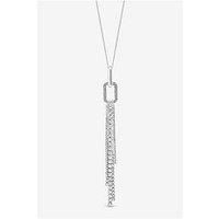 Mood Silver Crystal Link Tassel Necklace