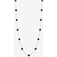 Mood Gold & Jet Long Clover Necklace - Gold