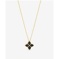 Jon Richard 14K Gold Plated And Jet Druzy Stone Clover Pendant