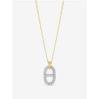 Jon Richard 18K Gold Plated 2-Tone Pave Link Necklace