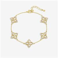 Jon Richard Women's 14K Gold Plated & Mother of Pearl Clover Bracelet