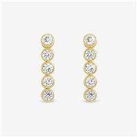 Jon Richard Women's 14K Gold Plated & Crystal Cubic Zirconia Tennis Earrings - Gift Box