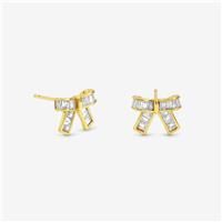 Jon Richard Gold Plated And Crystal Mini Bow Earrings