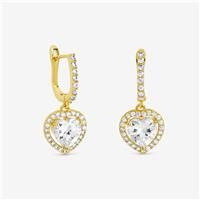 Jon Richard Gold Plated And Crystal Halo Heart Hoop Earrings