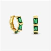 Jon Richard Gold Plated And Emerald Stone Hoop Earrings