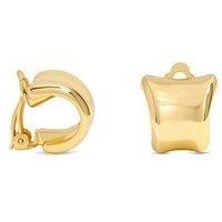 Jon Richard Gold Plated Polished Curved Clip Earrings
