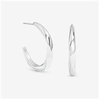 Jon Richard Women's Silver Plated Polished Twist Hoop Earrings