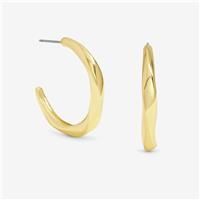Jon Richard Women's Gold Plated Polished Twist Hoop Earrings
