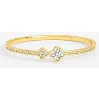 Jon Richard Gold Plated And Pave Clover Bangle