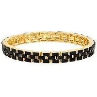 Jon Richard Jon Richard Gold Plated And Jet Crystal Chain Stretch Bracelet