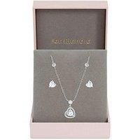 Jon Richard Rhodium Plated And Cubic Zirconia Heart Drop Set - Gift Box