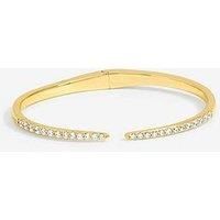 Inicio 14K Gold Plated And Crystal Open Bangle
