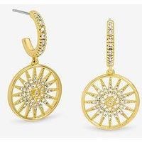 Inicio Inicio 14K Gold Plated Celestial Charm Hoop Earrings