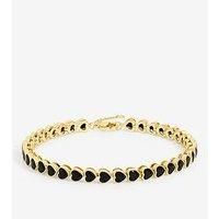 Inicio Inicio 14K Gold Plated And Jet Crystal Tennis Bracelet