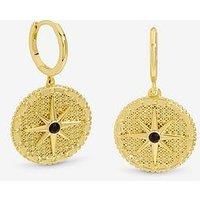 Inicio 14K Gold Plated And Jet Star Charm Earrings