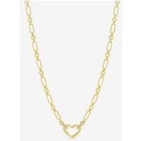 Inicio 14K Gold Plated And Pave Heart Chain Necklace