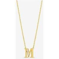 Inicio 14K Gold Plated And Mother Of Pearl Initial Pendant - M