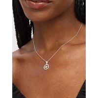 Simply Silver Women's Sterling Silver 925 Cubic Zirconia Pave Celestial Pendant