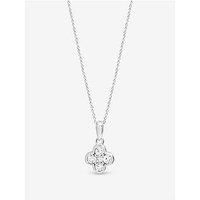 Simply Silver Sterling Silver 925 Cubic Zirconia Clover Pendant - Gift Pouch