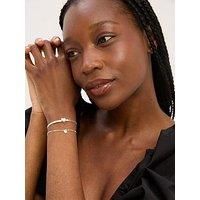 Simply Silver Women's Sterling Silver 925 Polished Fine Figaro Heart Bracelet
