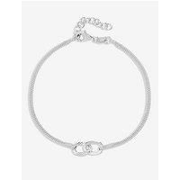 Simply Silver Women's Sterling Silver 925 Diamond Cut Interlink Bracelet